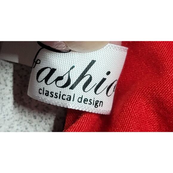 Fashion Red Christmas Tree With Stars Printed Cold Shoulder Top Large Soft Flowy - Picture 5 of 7